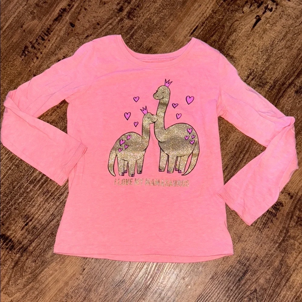 The Children's Place Pink Long Sleeve Tee with Llama Graphic